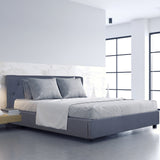 Milano Capri Luxury Gas Lift Bed Frame Base And Headboard With Storage - Single - Charcoal - Side View