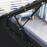 Milano Capri Luxury Gas Lift Bed Frame Base And Headboard With Storage - Single - Charcoal - Extra Image