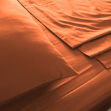 Royal Comfort 1000TC Hotel Grade Bamboo Cotton Sheets Pillowcases Set Ultrasoft - Queen - Cinnamon - Top-Down View
