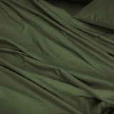 Royal Comfort 1000TC Hotel Grade Bamboo Cotton Sheets Pillowcases Set Ultrasoft - Queen - Olive - 45-Degree Angle