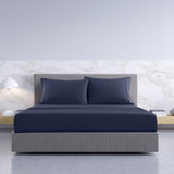 Royal Comfort 1000TC Hotel Grade Bamboo Cotton Sheets Pillowcases Set Ultrasoft - Queen - Royal Blue - Side View