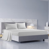 Royal Comfort 1000TC Hotel Grade Bamboo Cotton Sheets Pillowcases Set Ultrasoft - Queen - Cool Grey - Front View