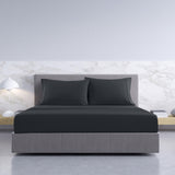Royal Comfort 1000TC Hotel Grade Bamboo Cotton Sheets Pillowcases Set Ultrasoft - King - Charcoal - Side View
