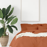 Balmain 1000 Thread Count Hotel Grade Bamboo Cotton Quilt Cover Pillowcases Set - King - Cinnamon - 45-Degree Angle