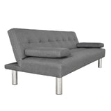 Casa Decor Sofia 2 in 1 Indoor Sofa Recliner Lounge Bed Fabric 2 Seater Futon - Grey - 45-Degree Angle