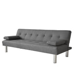 Casa Decor Sofia 2 in 1 Indoor Sofa Recliner Lounge Bed Fabric 2 Seater Futon - Grey - Rear View