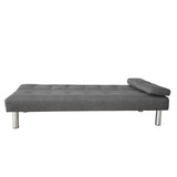 Casa Decor Sofia 2 in 1 Indoor Sofa Recliner Lounge Bed Fabric 2 Seater Futon - Grey - Close-Up Angle