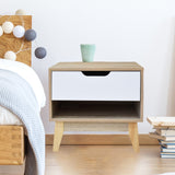 Milano Decor Bedside Table Manly Drawers Nightstand Unit Cabinet Storage - Side View