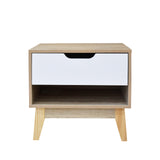 Milano Decor Bedside Table Manly Drawers Nightstand Unit Cabinet Storage - Front View