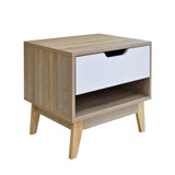 Milano Decor Bedside Table Manly Drawers Nightstand Unit Cabinet Storage - Rear View