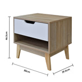 Milano Decor Bedside Table Manly Drawers Nightstand Unit Cabinet Storage - Extra Image