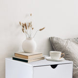 Milano Decor Bedside Table Turramurra Drawers Nightstand Unit Cabinet Storage - 45-Degree Angle
