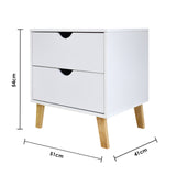 Milano Decor Bedside Table Turramurra Drawers Nightstand Unit Cabinet Storage - Extra Image
