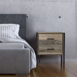 Milano Decor Bedside Table Palm Beach Drawers Nightstand Unit Cabinet Storage - Side View