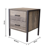 Milano Decor Bedside Table Palm Beach Drawers Nightstand Unit Cabinet Storage - Low Angle