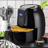 Kitchen Couture 3.5 Litre Digital Display Black Air Fryer Oil Free Cooking - Front View