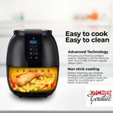 Kitchen Couture 3.5 Litre Digital Display Black Air Fryer Oil Free Cooking - 45-Degree Angle