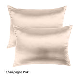 Royal Comfort Mulberry Soft Silk Hypoallergenic Pillowcase Twin Pack 51 x 76cm - Champagne Pink - Front View