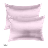Royal Comfort Mulberry Soft Silk Hypoallergenic Pillowcase Twin Pack 51 x 76cm - Lilac - Front View