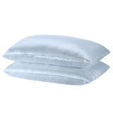 Royal Comfort Mulberry Soft Silk Hypoallergenic Pillowcase Twin Pack 51 x 76cm - Soft Blue - Side View