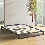 Milano Decor Florence Metal Bed Frame Mattress Base Platform Modern Black - Single - Black - Top-Down View