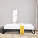 Milano Decor Florence Metal Bed Frame Mattress Base Platform Modern Black - Single - Black - Front View