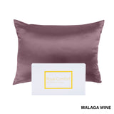 Royal Comfort Pure Silk Pillow Case 100% Mulberry Silk Hypoallergenic Pillowcase - Malaga Wine - Close-Up Angle