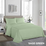 Royal Comfort 1200 Thread Count Sheet Set 4 Piece Ultra Soft Satin Weave Finish - Queen - Sage Green - Rear View