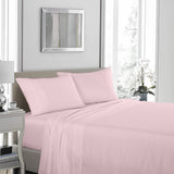 Royal Comfort 1200 Thread Count Sheet Set 4 Piece Ultra Soft Satin Weave Finish - King - Soft Pink - Side View