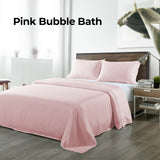 Royal Comfort Bamboo Blended Sheet & Pillowcases Set 1000TC Ultra Soft Bedding - Queen - Bubble Bath - 45-Degree Angle