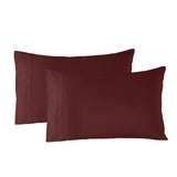 Royal Comfort Bamboo Blended Sheet & Pillowcases Set 1000TC Ultra Soft Bedding - Queen - Malaga Wine - Rear View