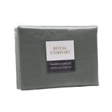Royal Comfort Bamboo Blended Sheet & Pillowcases Set 1000TC Ultra Soft Bedding - Queen - Charcoal - Top-Down View