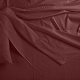 Royal Comfort Bamboo Blended Sheet & Pillowcases Set 1000TC Ultra Soft Bedding - King - Malaga Wine - Side View