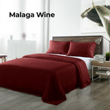 Royal Comfort Bamboo Blended Sheet & Pillowcases Set 1000TC Ultra Soft Bedding - King - Malaga Wine - 45-Degree Angle