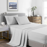 Royal Comfort 2000 Thread Count Bamboo Cooling Sheet Set Ultra Soft Bedding - Single - Pearl Stone - Front View