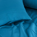 Royal Comfort 1000TC Balmain Hotel Grade Bamboo Cotton Sheets Pillowcases Set - Queen - Mineral Blue - Close-Up Angle
