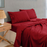 Royal Comfort 1000TC Balmain Hotel Grade Bamboo Cotton Sheets Pillowcases Set - Queen - Bordeaux - Side View