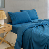Royal Comfort 1000TC Balmain Hotel Grade Bamboo Cotton Sheets Pillowcases Set - King - Mineral Blue - Side View