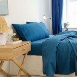 Royal Comfort 1000TC Balmain Hotel Grade Bamboo Cotton Sheets Pillowcases Set - King - Mineral Blue - Top-Down View