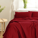 Royal Comfort 1000TC Balmain Hotel Grade Bamboo Cotton Sheets Pillowcases Set - King - Bordeaux - Front View