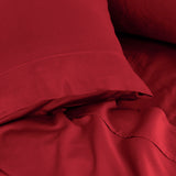 Royal Comfort 1000TC Balmain Hotel Grade Bamboo Cotton Sheets Pillowcases Set - King - Bordeaux - Rear View