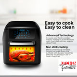 Kitchen Couture Healthy Options 13 Litre Air Fryer 10 Presets LCD Display Black - Rear View