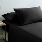 Royal Comfort Vintage Washed 100% Cotton Sheet Set Fitted Flat Sheet Pillowcases - Single - Charcoal - Close-Up Angle