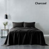 Royal Comfort Vintage Washed 100% Cotton Sheet Set Fitted Flat Sheet Pillowcases - Single - Charcoal - Extra Image