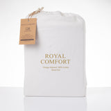 Royal Comfort Vintage Washed 100% Cotton Sheet Set Fitted Flat Sheet Pillowcases - Queen - White - 45-Degree Angle