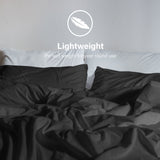 Royal Comfort Vintage Washed 100% Cotton Sheet Set Fitted Flat Sheet Pillowcases - Queen - Charcoal - Low Angle
