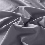 Royal Comfort Vintage Washed 100% Cotton Sheet Set Fitted Flat Sheet Pillowcases - Queen - Grey - Rear View