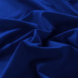 Royal Comfort Vintage Washed 100% Cotton Sheet Set Fitted Flat Sheet Pillowcases - King - Royal Blue - Rear View