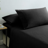 Royal Comfort Vintage Washed 100% Cotton Sheet Set Fitted Flat Sheet Pillowcases - King - Charcoal - Close-Up Angle
