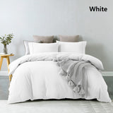 Royal Comfort Vintage Washed 100% Cotton Quilt Cover Set Bedding Ultra Soft - Single - White - Top-Down View